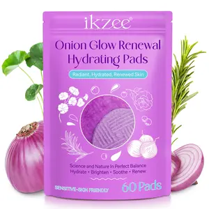 Ikzee ONION GLOW RENEWAL HYDRATING PADS,60 pieces per pack. Gentle cleansing, moisturizing facial wipes. Unique skin care sheets. Experience a different skincare routine. Perfect daily skincare procedure.