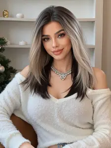 Handwoven Frontal Wig, 14 Inches Straight Hair, Women's Heat Resistant Natural Look, Attractive False Hair for All Seasons, Synthetic Hair