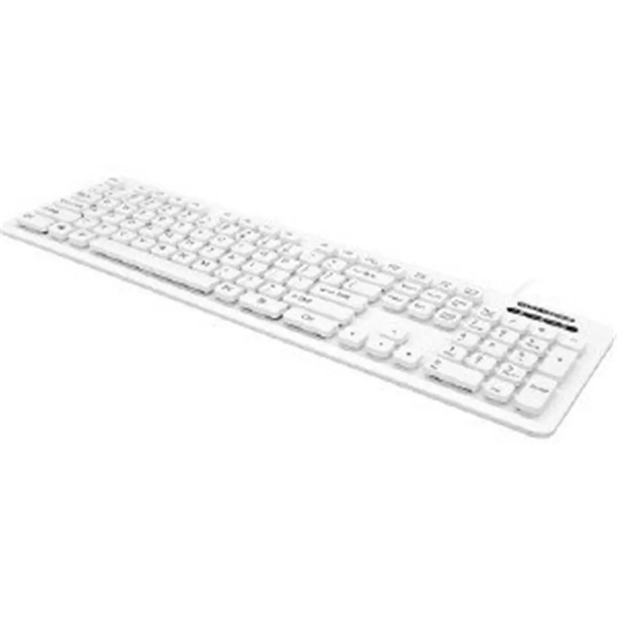 Man & Machine LCOOL-W7 Full Size 104-Key Open Style Lockable Keyboard with Closed Deck, Drain Holes, Washable Design for Easier Cleaning, Cleaning Keyboards, White