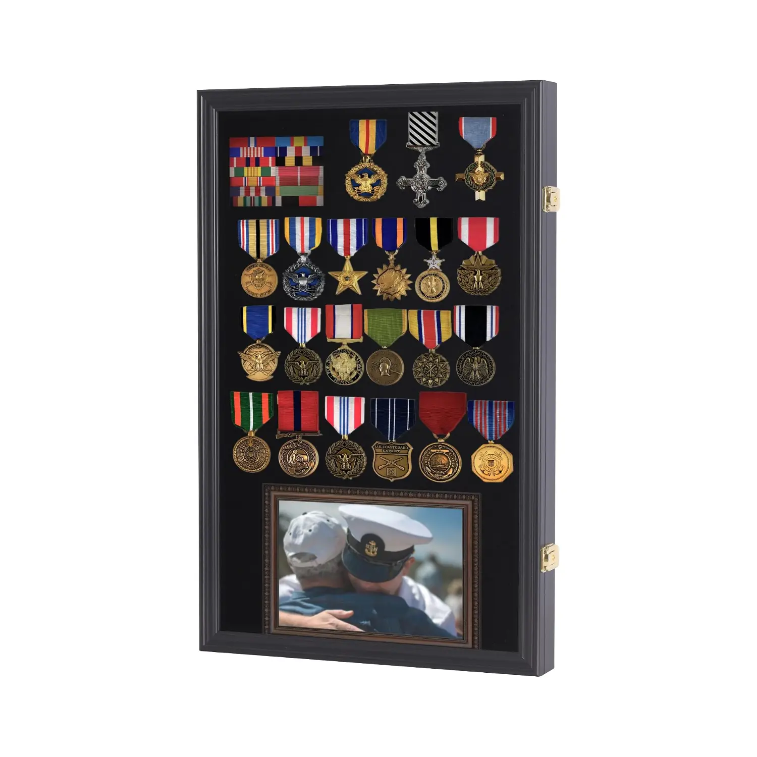 Large Pin Display Case 25" x 16" - UV Protection Shadow Box for Medals, Pins & Ribbons, Pin Collector Gift