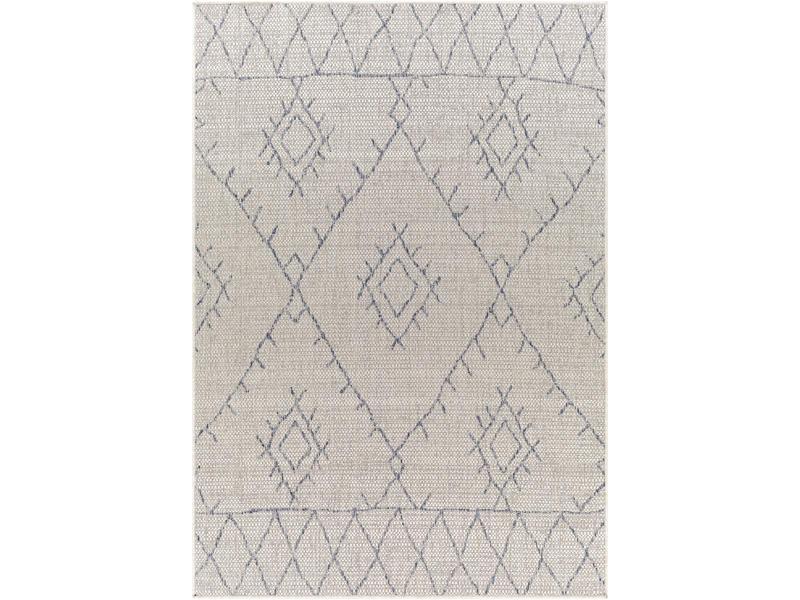 Livabliss Boho Round Area Rug - 79x79in Polypropylene Machine-Washable Rug with Bohemian Look, Geometric Print, Global Vibe for Indoor/Outdoor High-Traffic Home Decor (Egean Taupe Multi-Color)