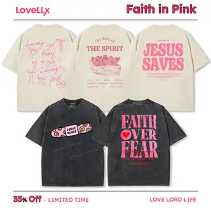 Pink Series Christian Unisex Washed T-Shirt – Faith-Inspired Style