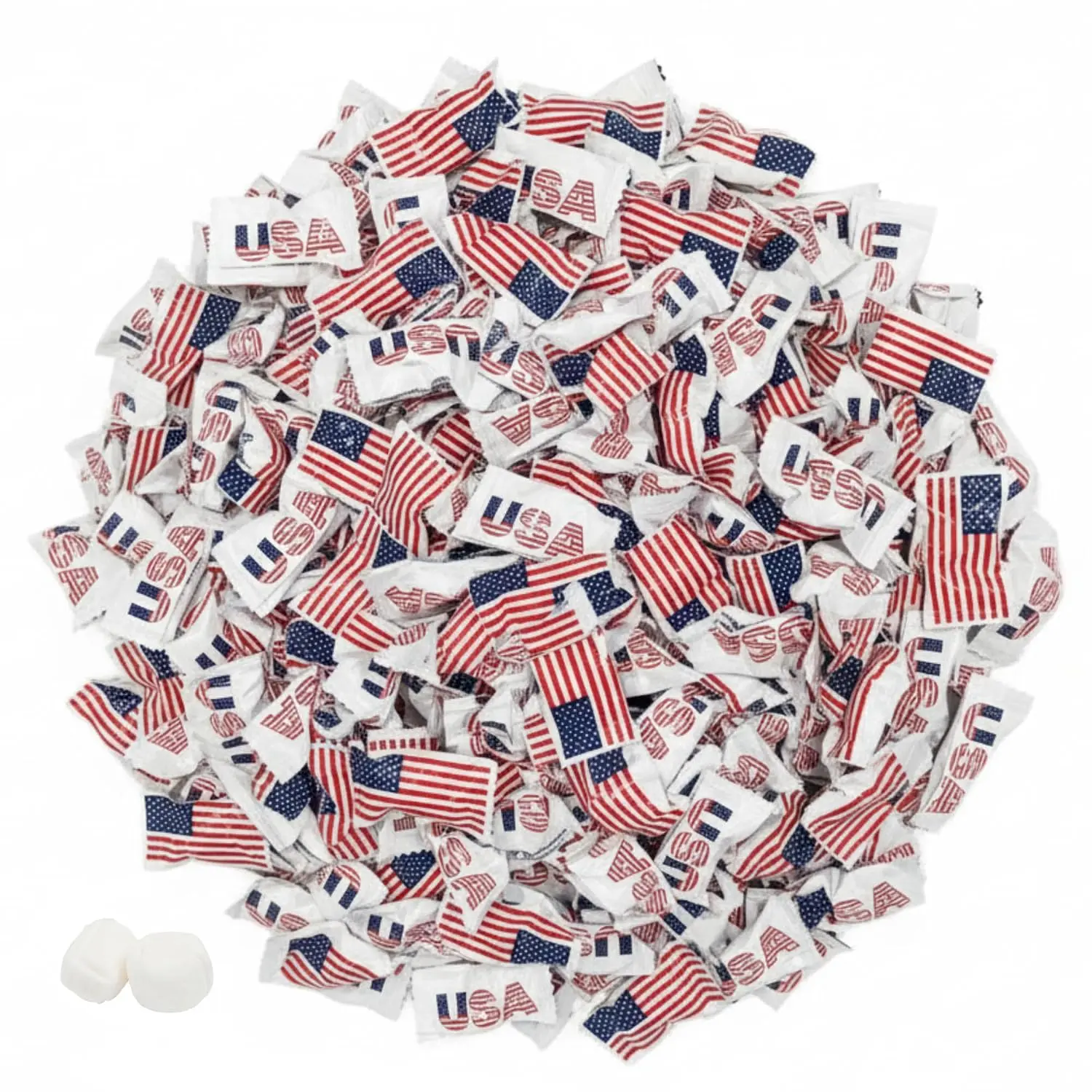 Patriotic Party Candy – USA Flag Buttermints Individually Wrapped – 220 Count