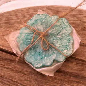 Homemade Resin Flower Coaster (4pk)