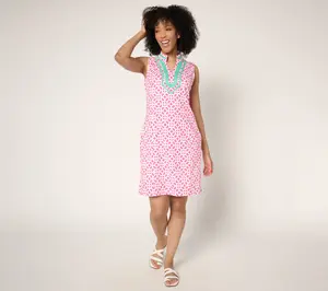 Belle Body by Kim Gravel Regular Geo Athletic Jersey Preppy Dress