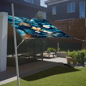 Floral Print Outdoor Canopy, 1 Count Hammock Canopy with 4 Ties, Durable Polyester Canopy for Garden & Camping, Outdoor Decoration Supplies