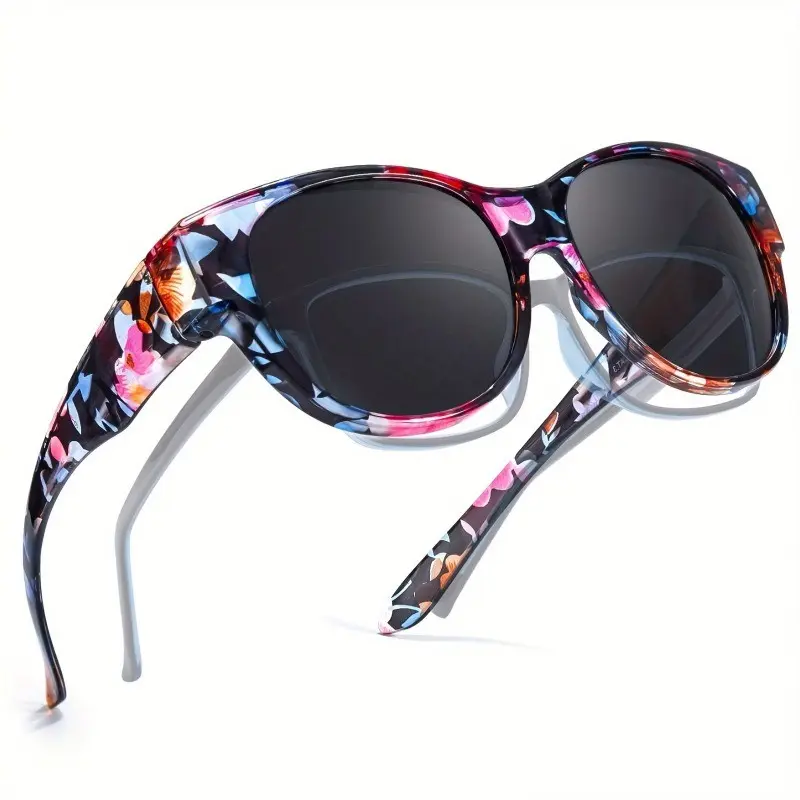 Women's Fit-Over Polarized Sun Protective Sunglasses with Oversized Lenses and UV Protection, Trendy Styling Summer Sunglasses for Driving, Parties, Daily Wear, Photo Props and Festival Gifts, Casual Stylish Glasses, Driving Shades