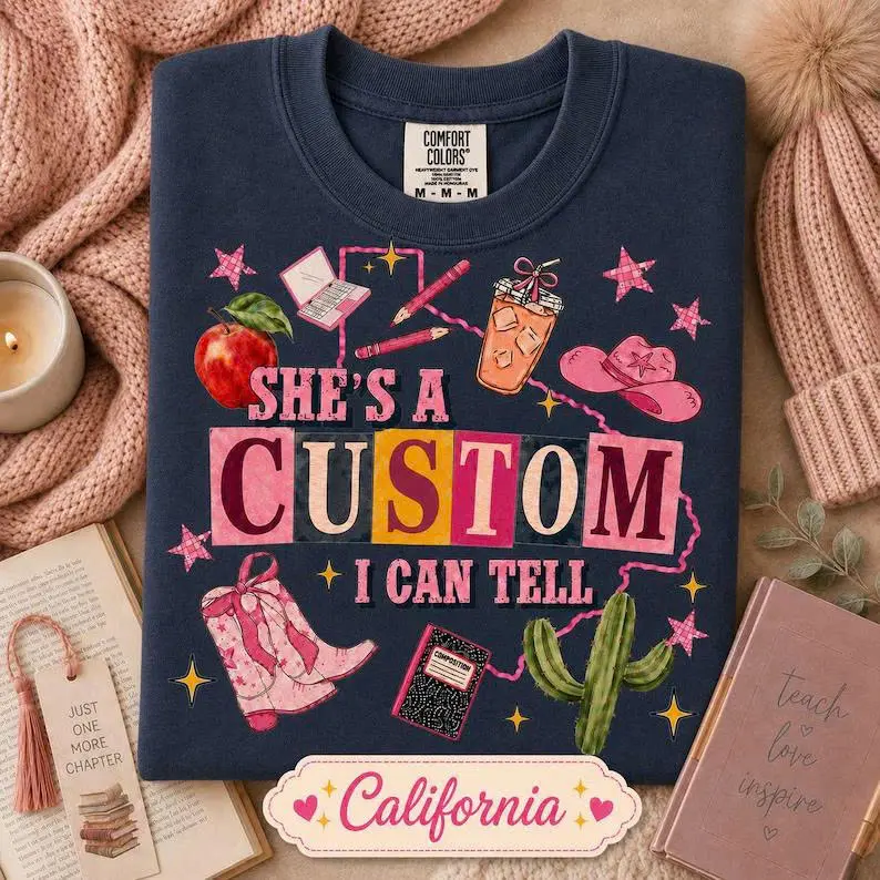 Custom State Shirt, Personalized Profession , She’s A Custom I Can Tell Tee, Texas Map , Coquette Western , Custom Gift