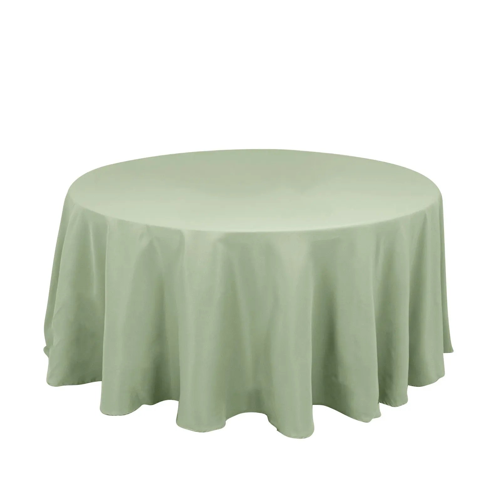 Premium Polyester 120" Round Tablecloth Sage Green - Seamless 220GSM Wrinkle-Resistant Table Cover