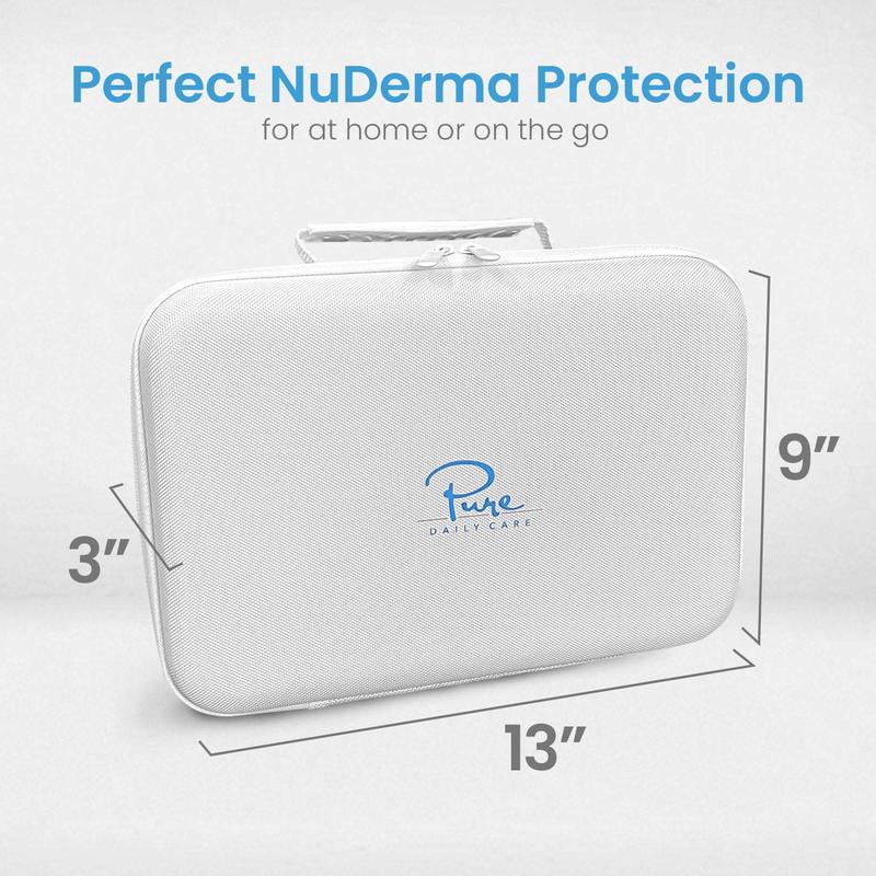 Pure Daily Care Premium Travel Case for NuDerma Wands - Shock Resistant Waterproof Zipper Closure - Compact 13x9x3 inch Storage for 6 Wands & Base Handle