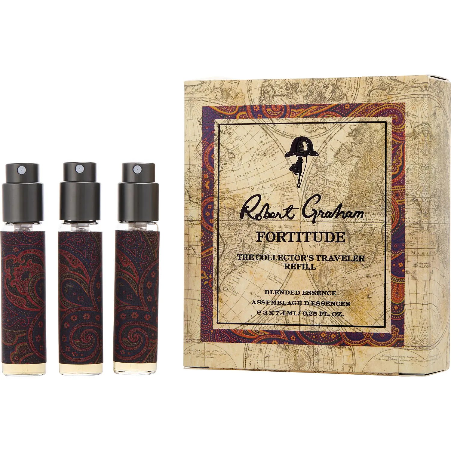Robert Graham Fortitude Set-Blended Essence Travel Refill Spray 0.25 Oz X 3 For Men