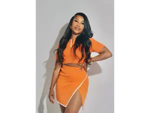 ORANGE YOU GLAD KNIT SKIRT SET