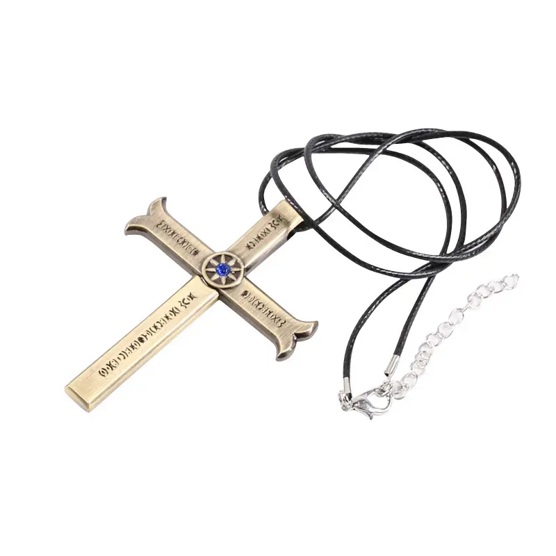 Hawkeye Mihawk Cross Dagger Necklace, Anime Inspired Alloy Pendant with Sheath, Unisex Cosplay Jewelry, Alloy Necklace, Cross Chain Design, Casual, Daily, Letter, Upgraded Version
