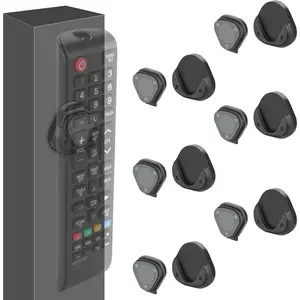 6 count  Remote Control Holder, Self Adhesive Remote Holder Wall Mount Suitable for TV , Air Conditioning , LED ,Fan ( Black)