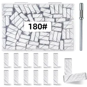 100 Pcs (180 Grit White) Small Sanding Bands Nail Drill Bit,Nail Drill Bits,Extreme Fine Grit Mini Sanding Band,Nail Bits,Upgrade 3.1mm Mandrel Bits,Professional Nail Drill Bit for Acrylic Nails