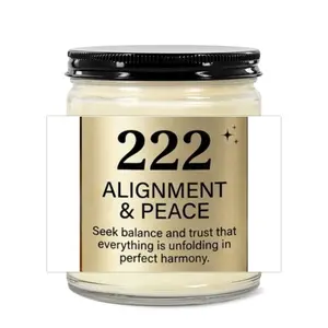 4oz Clear Jar Candle | 2.25"x1.5" White Label | Black Lid