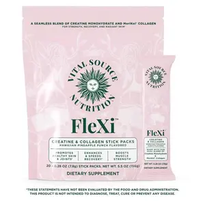 Vital Source Nutrition FleXi Creatine & Collagen Sticks – 5g Creatine Monohydrate & MoriKol Marine Peptides for Muscle Boost & Skin Glow, Hawaiian Pineapple Punch