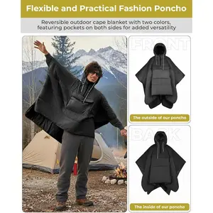 KingCamp Wearable Hoodie Blanket Poncho, Ultralight Water-Repellent Wearable Sleeping Bag for Sports, Camping for Teens Kids