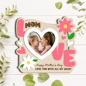 Personalized 3D Mother’s Day Photo Frame Bundle Custom Wooden Wall Frame