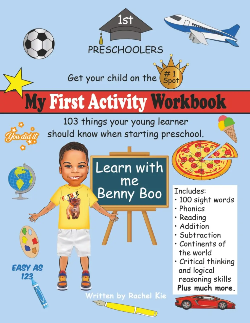 My First Activity Workbook: Ages: Baby to 8. Some Activities- phonics, addition, subtraction, tracing lines, coloring, currency, crossword and so much more.