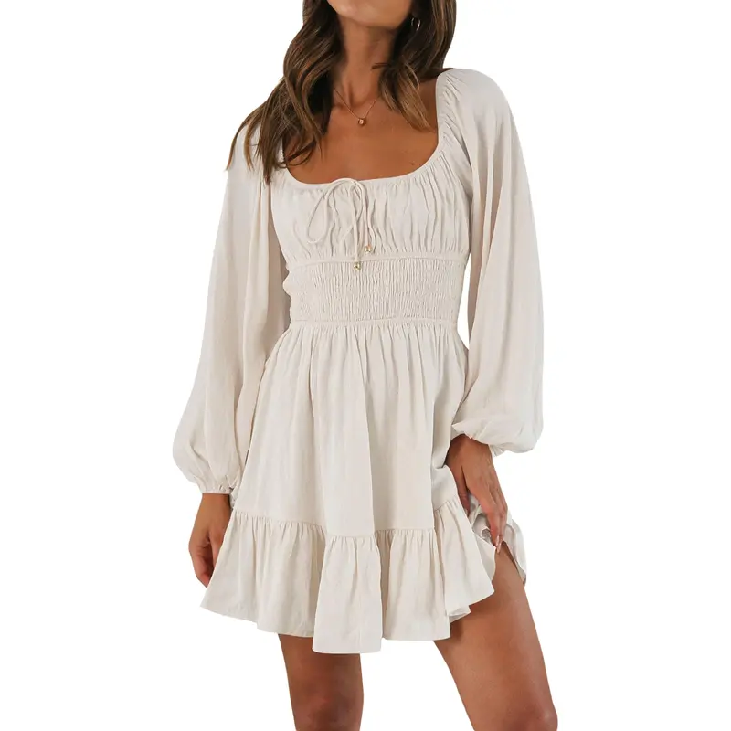 chinese dress ladies Lilla Cavallo | Aqua Floral Long Sleeve Flowy Mini Dress main image 0