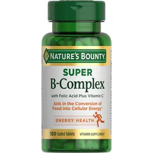 B Complex Vitamin Tablets with Vitamin C & Folic Acid, Daily Nutritional Supplement for Metabolism Support, Energy & Immune Boost, 150 Count, Tablet