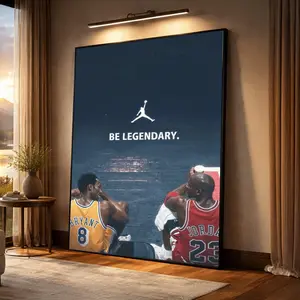 [ UNFRAMED POSTER - SALE UP TO 45% ] Basketball Legends Poster Kobe Bryant Michael Jordan, Inspirational Sports Wall Art, Man Cave Decor