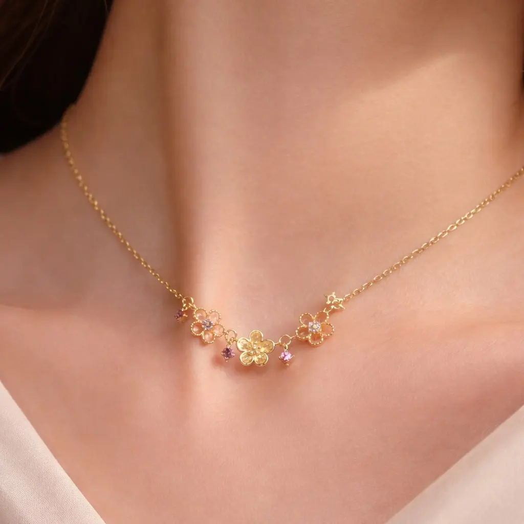 Women's Dainty Gold Color Chain Necklace - Fashion Minimalist, Casual, Artificial Daisy Motif Pendant, Lightweight Comfortable, Birthday Gift Costume Jewelry for Layering, Fashion Minimalist Necklace, Flower Pendant, Artificial Daisy Necklaces