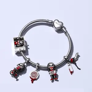 GNOCE Collab Billy the Puppet Scary Charm for Women Horror Billy Pendant Dangle Charm Suitable for Bracelets and Necklaces Jewelry Gift for Women Men with Unique Design