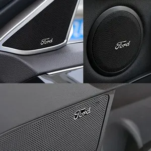 Car 3D Metal Sticker Speaker Audio Trunk Fender Body Badge Decoration, Fits Ford Ranger Focus Kuga Mustang Max Transit Mondeo Mk7, Car Stickers