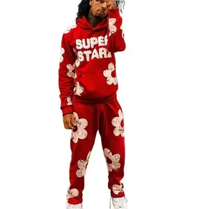 Men's Tracksuit 2 Pieces Sets Hooded Sweatshirt +Drawstring Pants Letter Print Hoodies Sportswear Hip Hop Women Autumn Tracksuit Athleisure Breathable Clothes Athleisure Style