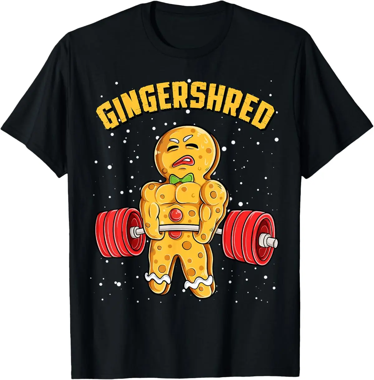 Gingershred Funny Gingerbread Man Gym Bodybuilding Christmas T-Shirt good graphic tees