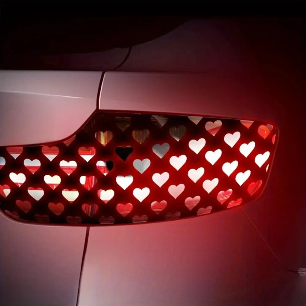 1PC Black Heart-shaped Car Taillight Cover Sticker Waterproof DIY Auto Headlight Creative Decal Funny Rear Tail Light Decoration