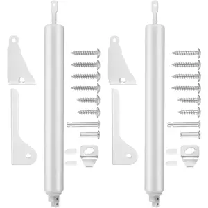 2 Set Heavy Duty Screen Door Closer - Durable Rust-Proof White Aluminum Alloy Spring Screen Door Closer, Shock Replacement System, Easy to Install