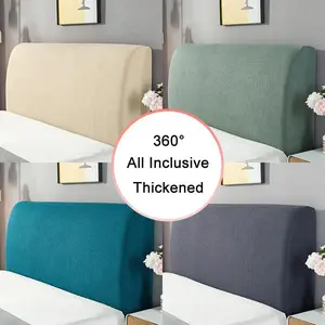 Solid Color Thicken Elastic All-inclusive Bed Head Covers Plush Headboard Cover Polar Fleece for Home