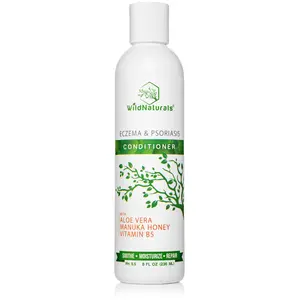 Wild Naturals Eczema & Psoriasis Deep Conditioning Treatment - Anti-Dandruff Conditioner with Aloe Vera Manuka Honey & Vitamin B5 for Dry Itchy Scalp & Damaged Hair