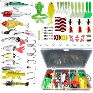 78Pcs Topwater Fishing Lures Kit, All-in-One Freshwater Tackle Assortment, Soft Plastic Baits, Minnow, Popper, Crankbait, VIB and Spoon Lures, Durable Realistic Swimbaits, Portable Angling Accessories for Outdoor Freshwater Fishing and Daily Angler Use
