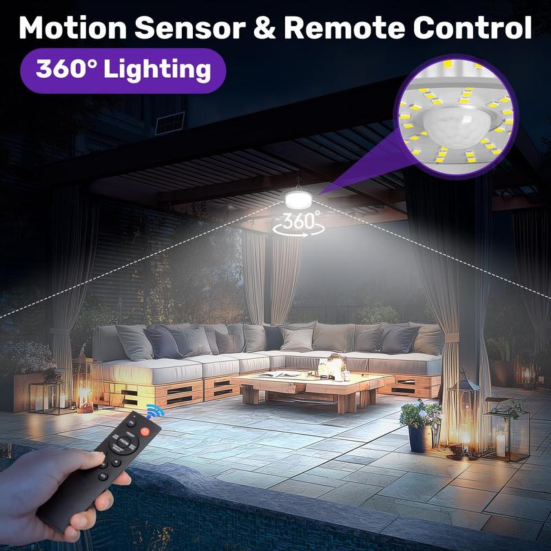 2026 Solar Shed Light, Portable Solar Pendant Lights Outdoor, 244 LED 360° Glow Waterproof Shed Light, 5 Modes Waterproof Floodlight with Remote Control for Shed, Barn, Gazebo, Yard, Patio, Garage