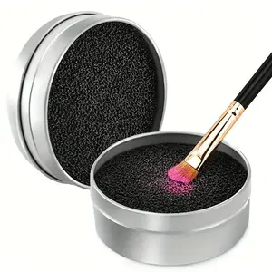 Makeup Brush Cleaning Sponge, 1 Count Portable Dry Cleaning Makeup Brush Sponge, Cosmetic Brush Cleaning Tool for Women, Makeup Brush Washer