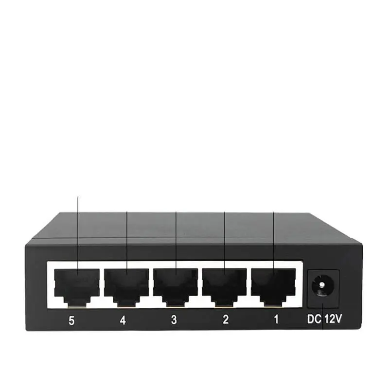 5-Port Gigabit Ethernet Multi-Port Splitter Network Switch - PoE-Powered for Monitoring Applications, Multi-Port Splitter Network Switches & Poe