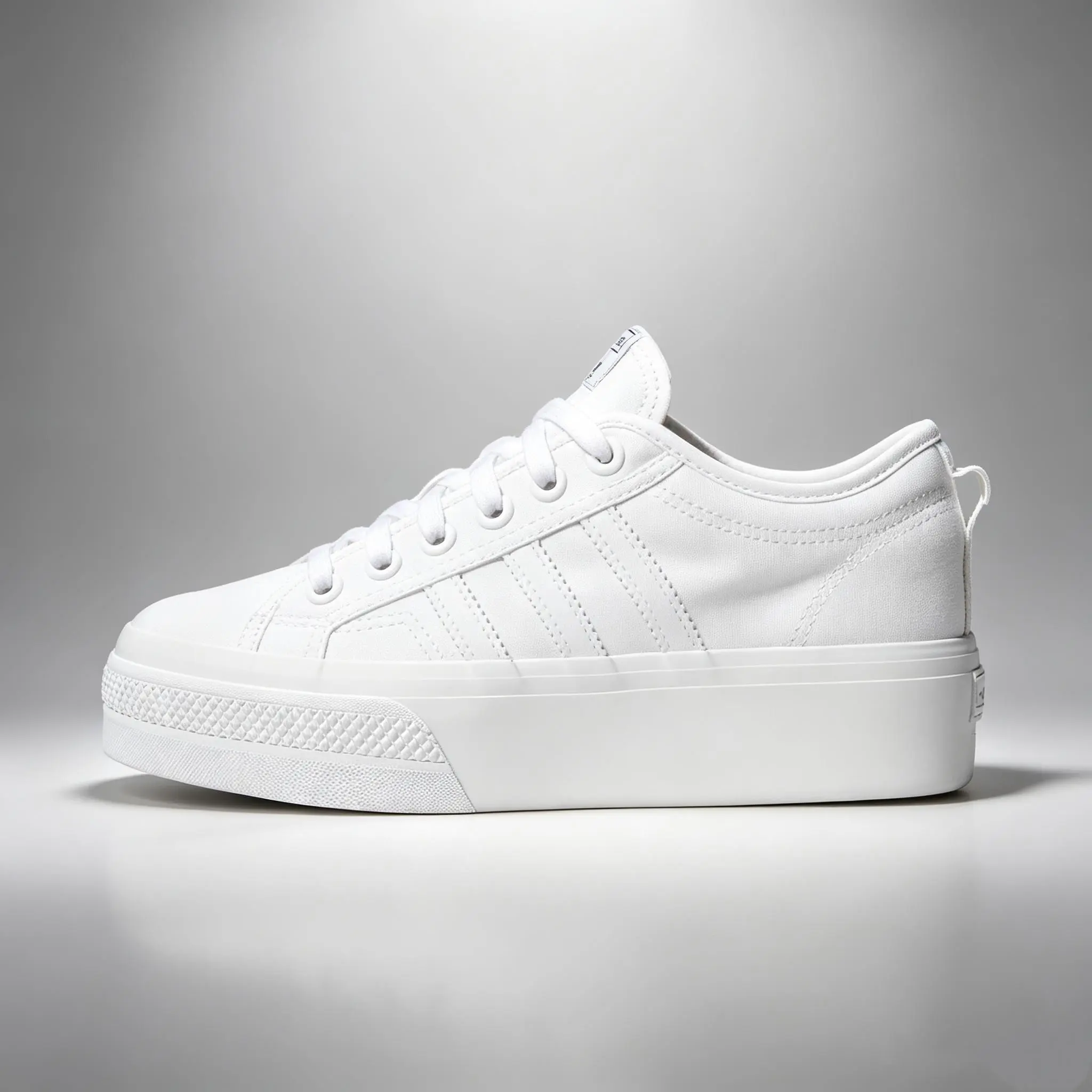 Women's Adidas Nizza Platform Casual Trainer - 'Triple White'