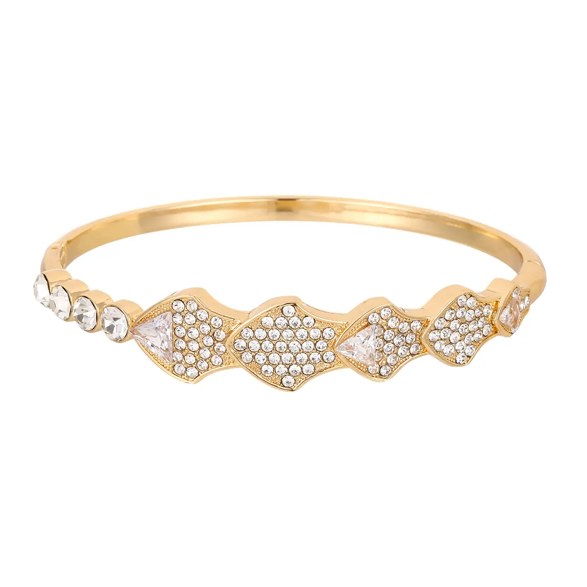 New Arrival Women's Buckle Bangle, Minimalist Design with Micro-set Zircon, High-end Light Luxury Bracelet Jewelry