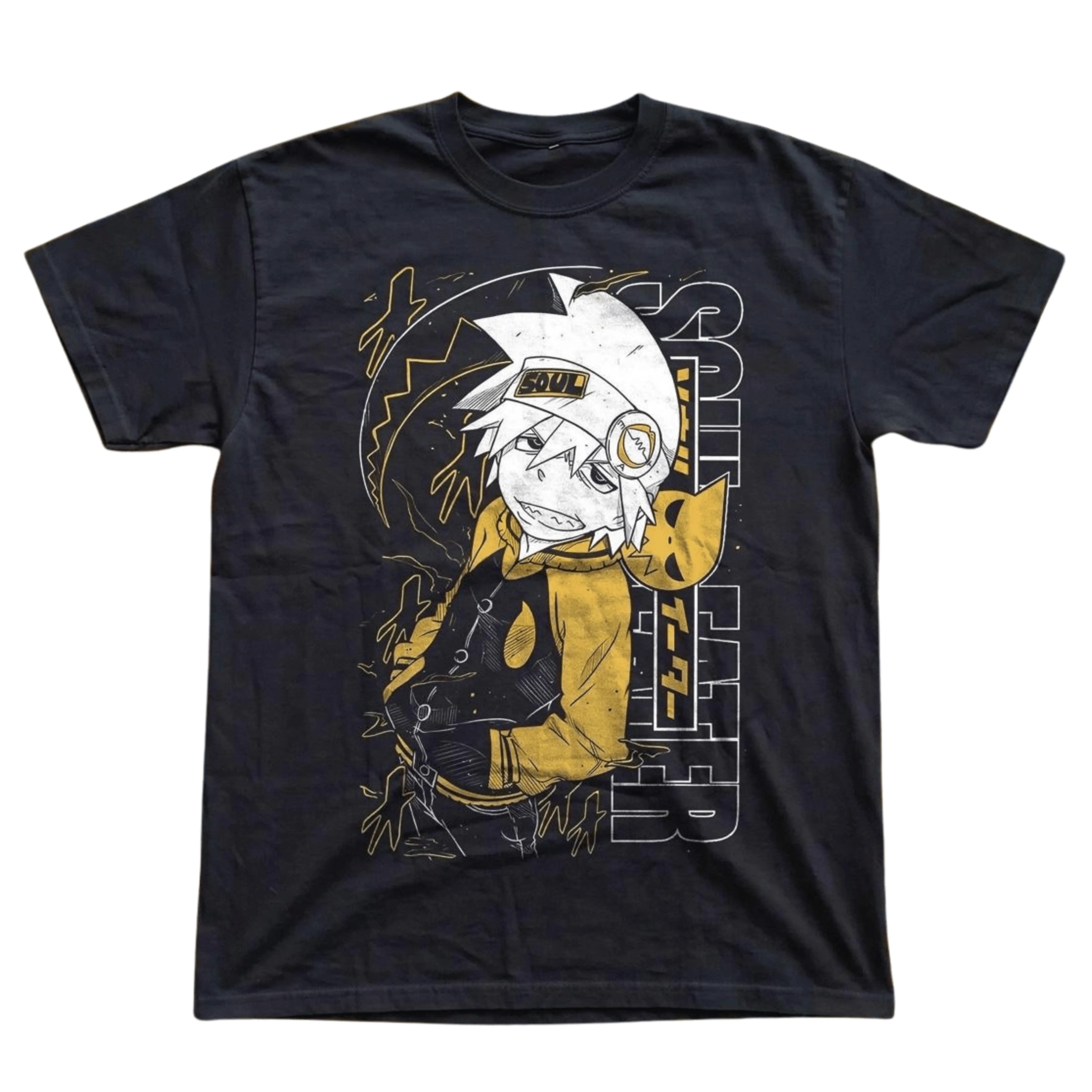 Vintage Manga Character Print T‑Shirt Soul Eater Anime Fan Women Short Sleeve Top