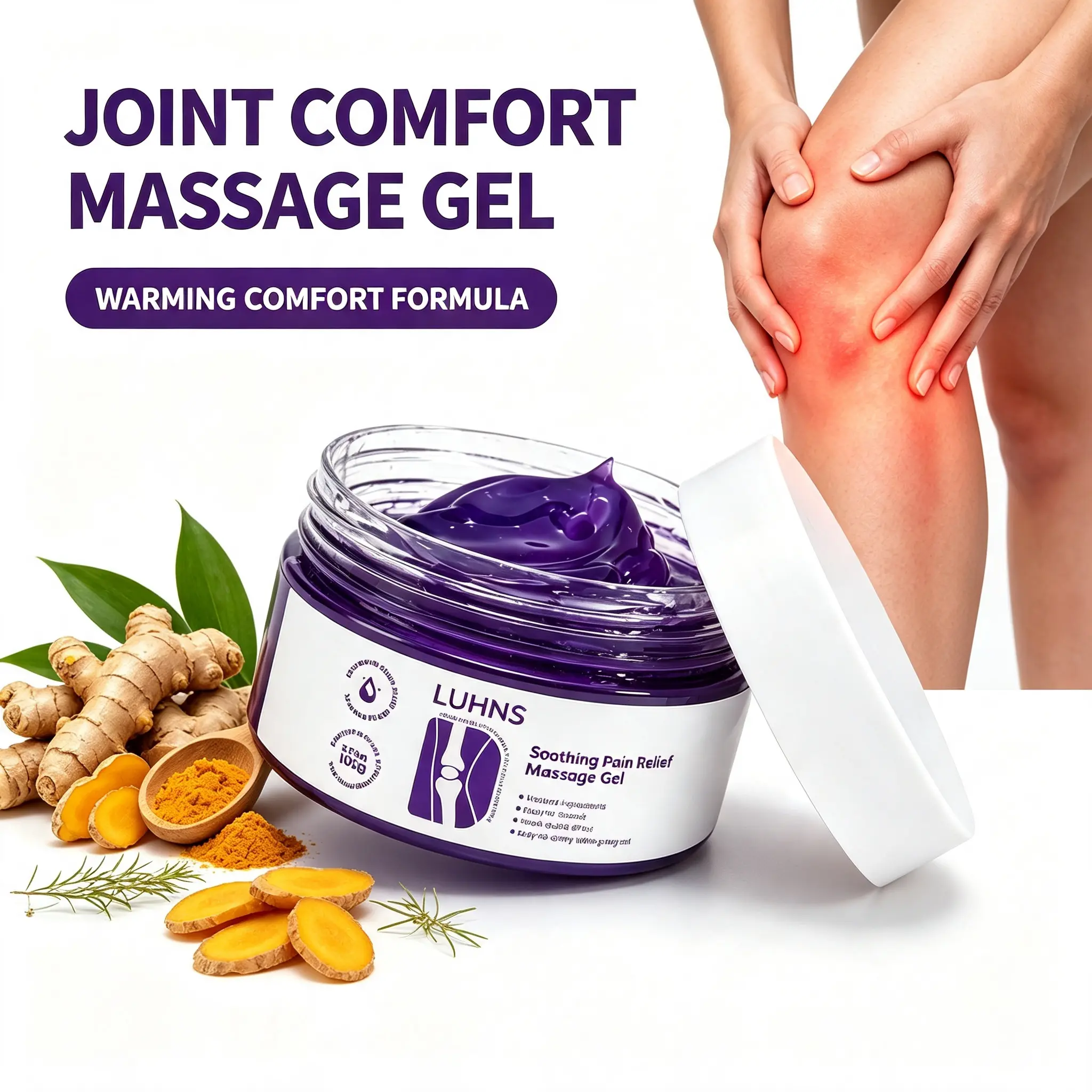 Body soothing cream, purple gel, natural plant extracts, 100G for joint pain and muscle soothing gel Pain Relief Gel Pain Relief Balm Remedies Therapeutic kreain taggy roller time elixir hydra oil fuerte extra mariguanol massage balm deep arnica neck