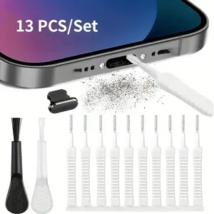 13pcs Phone Dust Plugs Set, Smartphone Speaker Dust Removal Cleaning Tool Kit, for USB-C Xiaomi Samsung Type C Charging Interface Protection