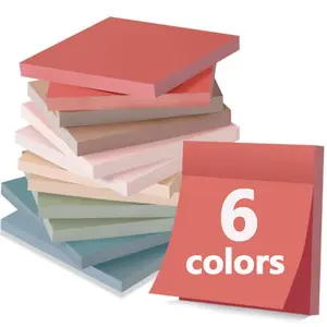 Sticky Notes, 3"x3", 6 Pads, Vintage Colors, Self-Stick Pads, Aesthetic, Colorful, Bulk, Stocky Notes for Bible Journaling