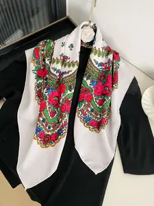 Random Pattern Scarf for Women and Girls, Stylish Floral Print Headscarf, Perfect Gift for Birthdays, All-Season Woven Fabric Fitted Design