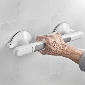 Senior Safety Grab Bar, No Drilling Installation, Anti-Slip Bathroom Handle, Strong Suction Cup, Plastic Structure