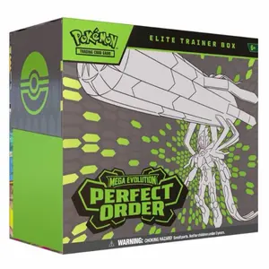 Mega Evolution Perfect Order Sealed English Trading Card Box, Authentic Collectible Cards, Play Booster Packs