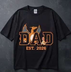 PokaDaD Embroidered Gildan T-Shirt, Custom Anime Inspired Dad Shirt, First Father’s Day Gift Tee, Cute New Dad Graphic Shirt